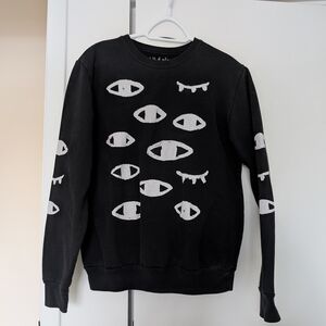Black and White Eye Pattern Sweater